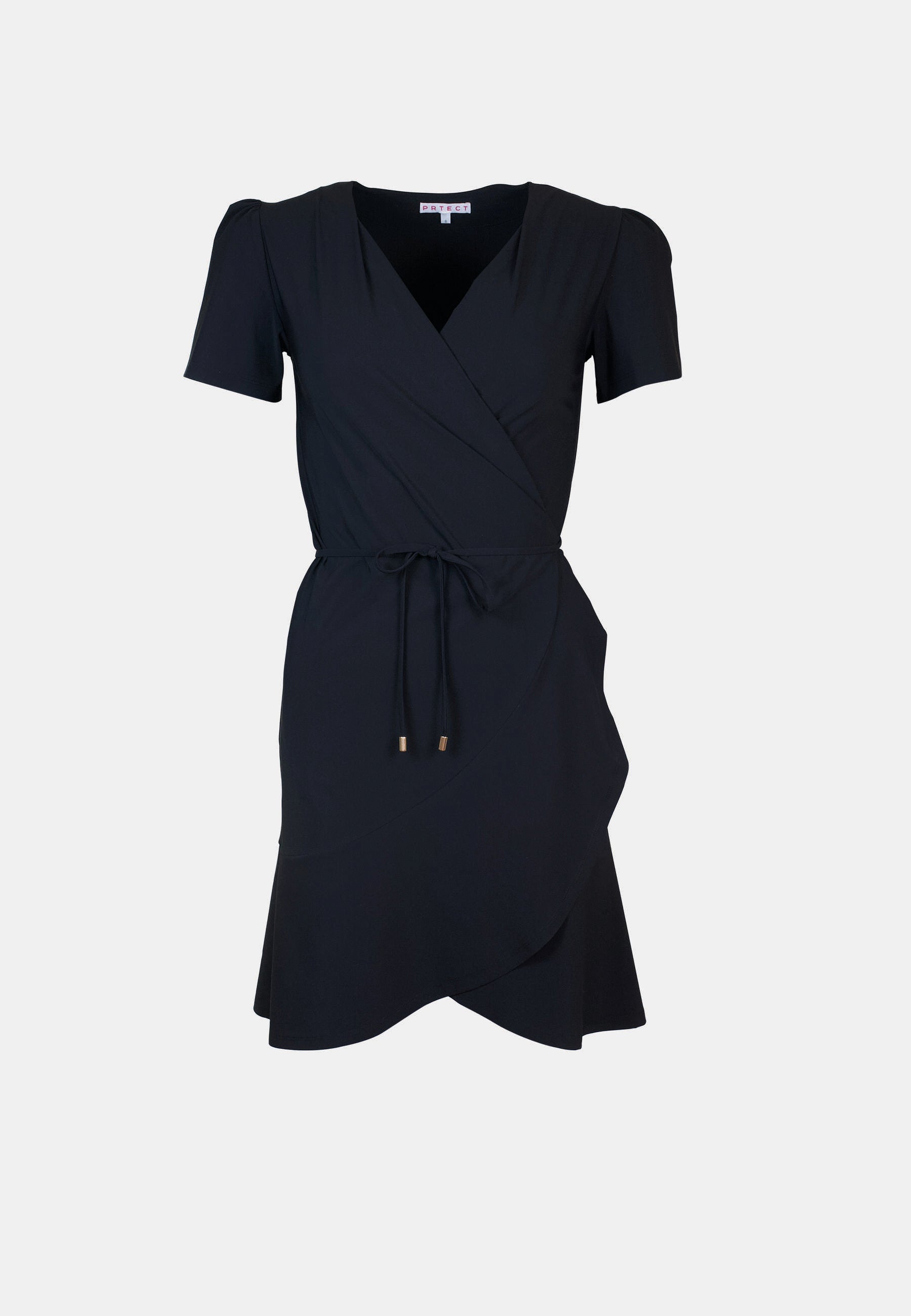 PRTECT Antigua wrap dress black