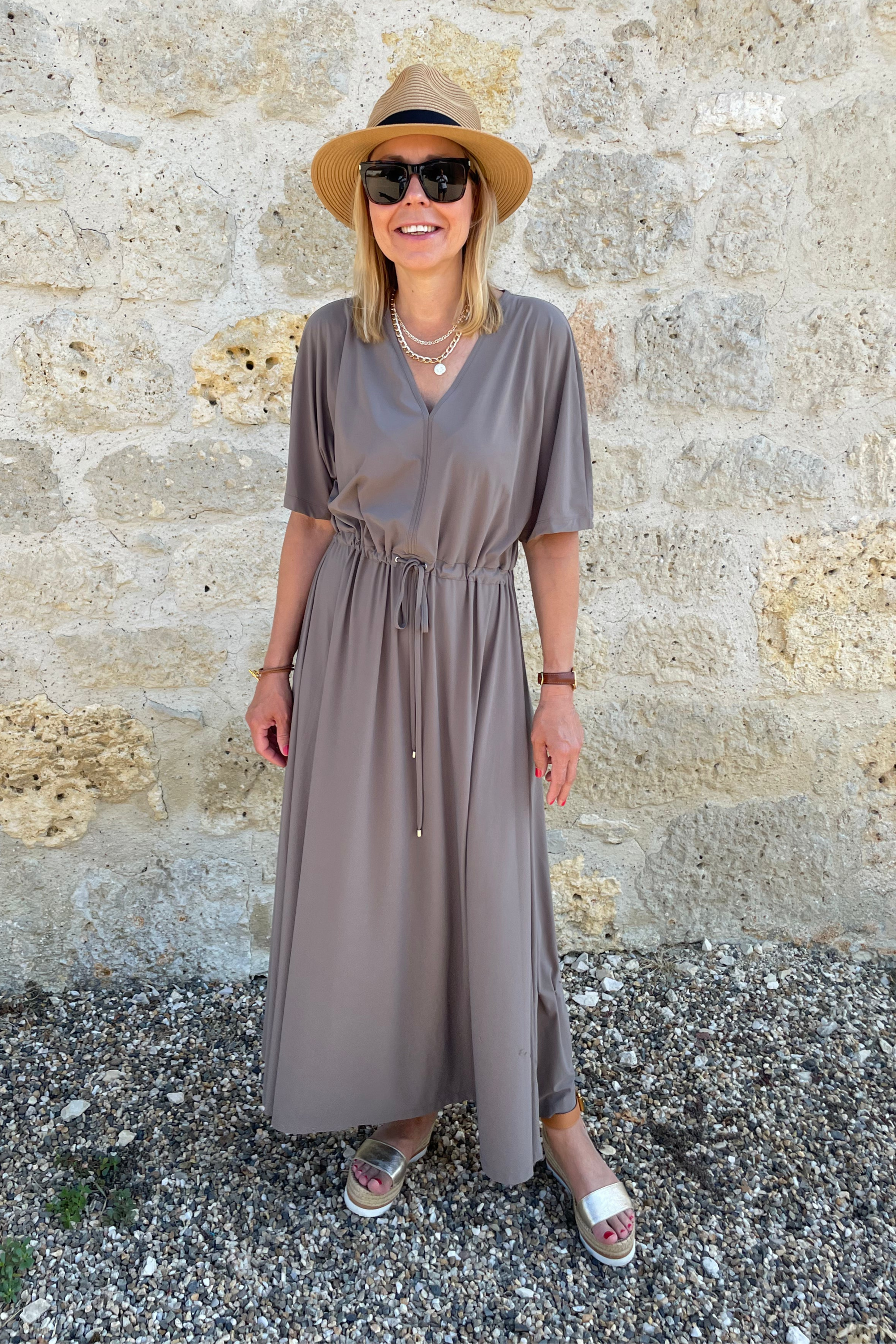 PRTECT Anguilla maxi dress taupe
