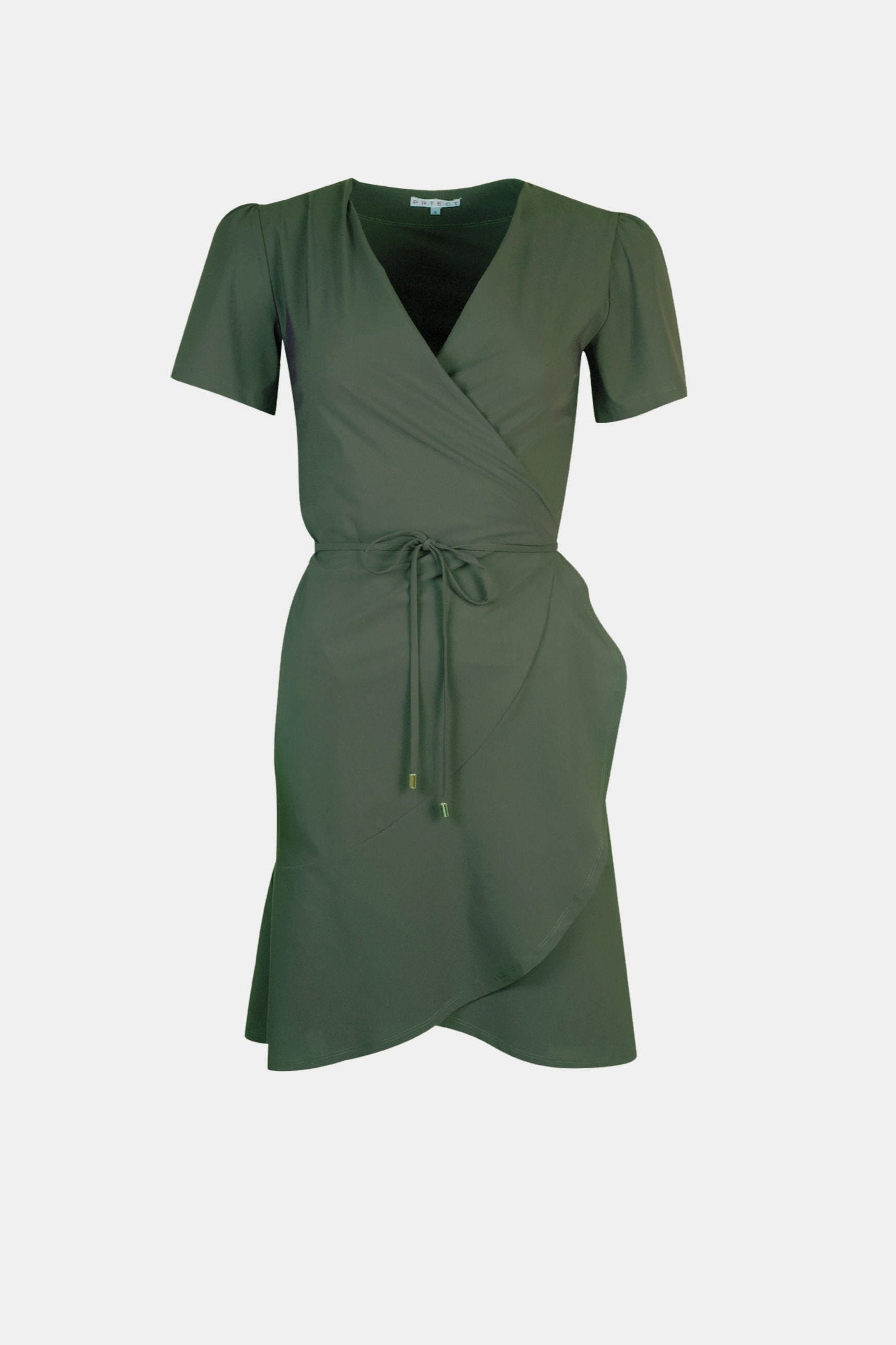 PRTECT Antigua wrap dress army